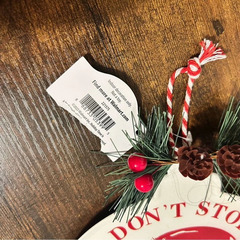 Holiday Sign with Santa Design - Red‎ and White NWT
